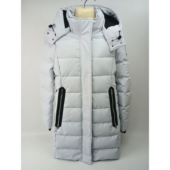 Moose Knuckles Women's Grey Cloud Berland Parka Jacket Coat Size Medium